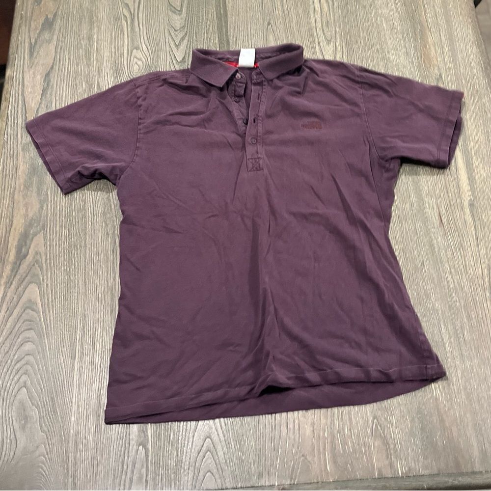 The North Face Mens Purple Cotton Short Sleeve Polo Shirt Size L